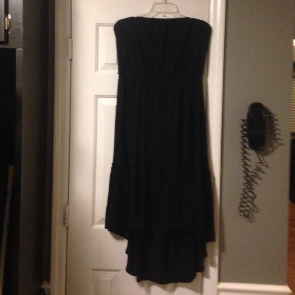 Black strapless hi/lo dress