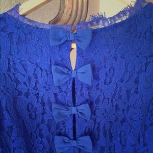 Royal blue dress with button detailing