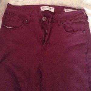 maroon high waisted jeans