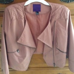 pink leather jacket