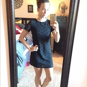 Lulu's black polka dot shirt dress size XS