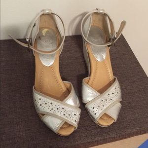 FRYE leather wedges, size 7