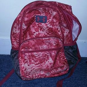 Under armour backpack in pink