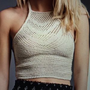 NWT House of Harlow Crochet Halter Tank