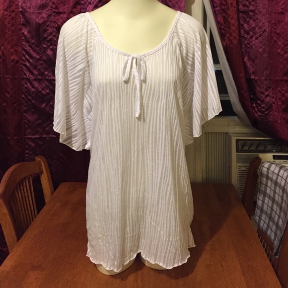Flutter sleeve, Sheer White Shirt from My Tribe