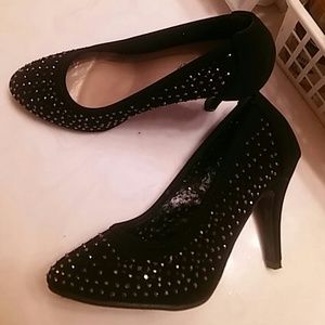 Black Heels with Stones