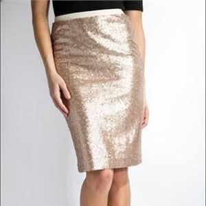 NWT Downeast champaign sequin pencil skirt