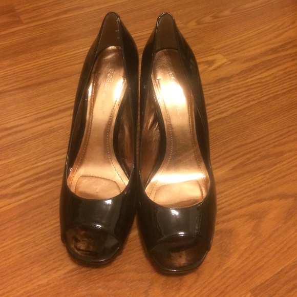 BCBGeneration Patent Leather Peep Toe Heels