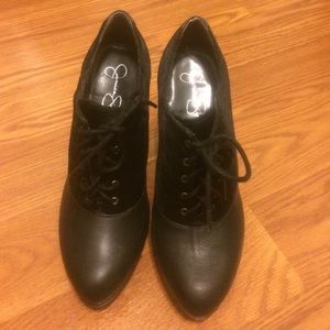 Jessica Simpson black heels booties/lace up
