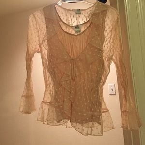 Chiffon beige blouse petite medium