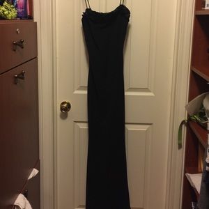 Long black cocktail dress