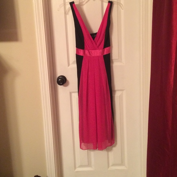 Black and hot pink shear dress