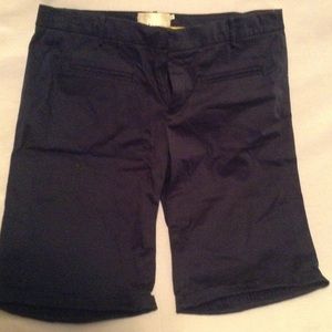 Anthropologie Elevenses Navy Bermuda Shorts
