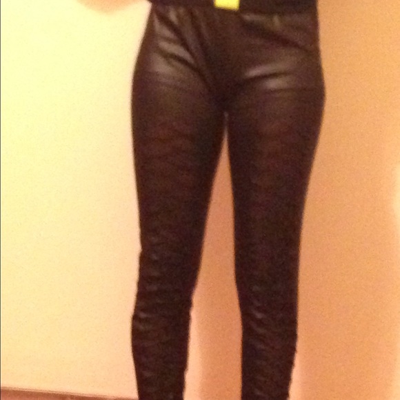 Akira faux leather cutout front leggings