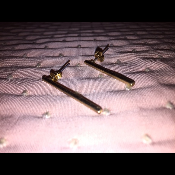 Long gold earrings