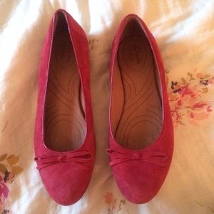 Clarks suede ballet flats