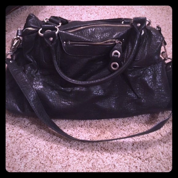 Jessica Simpson black leather bag