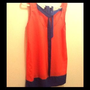 Coral & Cobalt Blue ColorBlock Tunic