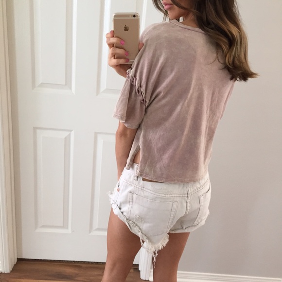 Sold • Distressed Pink Braided Top - Picture 3 of 4