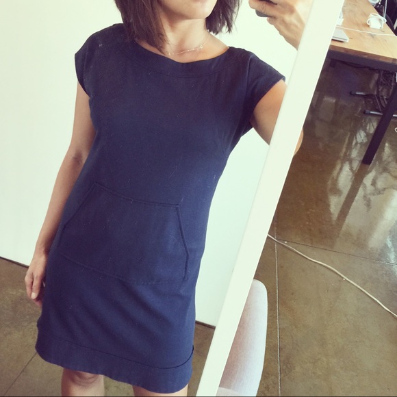 Cynthia Vincent Dresses & Skirts - Cynthia Vincent Navy Sweatshirt style Dress