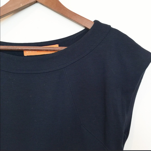 Cynthia Vincent Navy Sweatshirt style Dress - Picture 3 of 3
