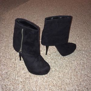 Black fold over heels