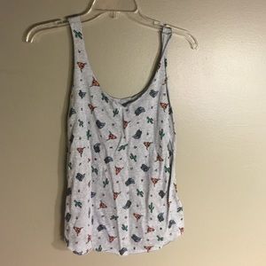 Western theme grey tank top