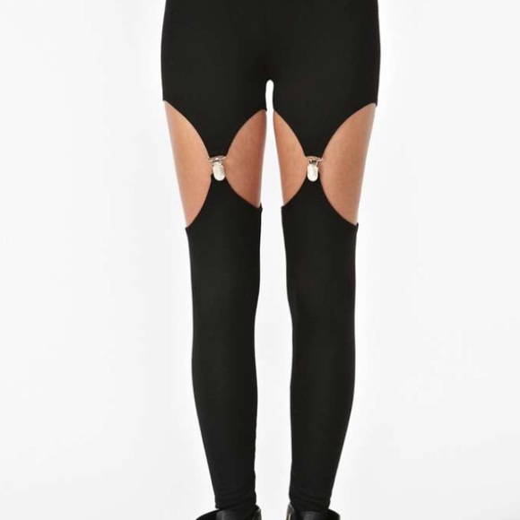 Garter clip leggings.