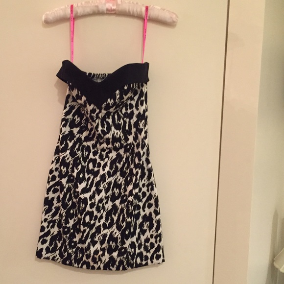 Betsy Johnson black and white leopard print dress