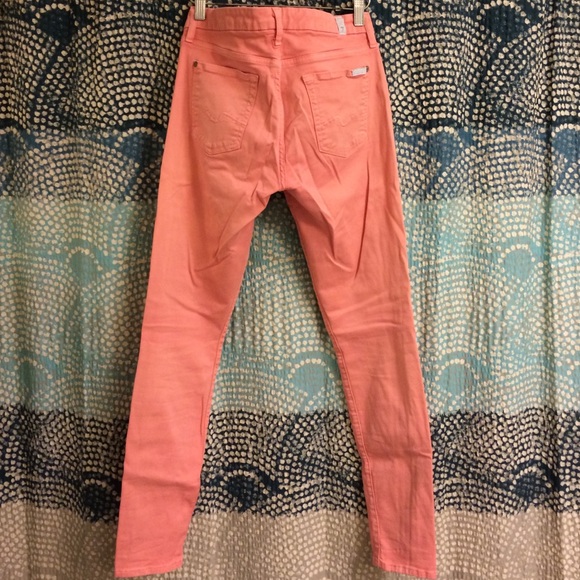 7 For All Mankind Light Pink Skinny Jeans - Picture 3 of 4