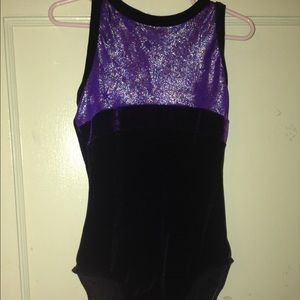 Purple and black leotard