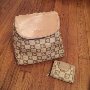 Prada backpack and wallet