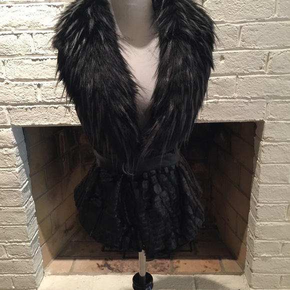 Faux fur vest.