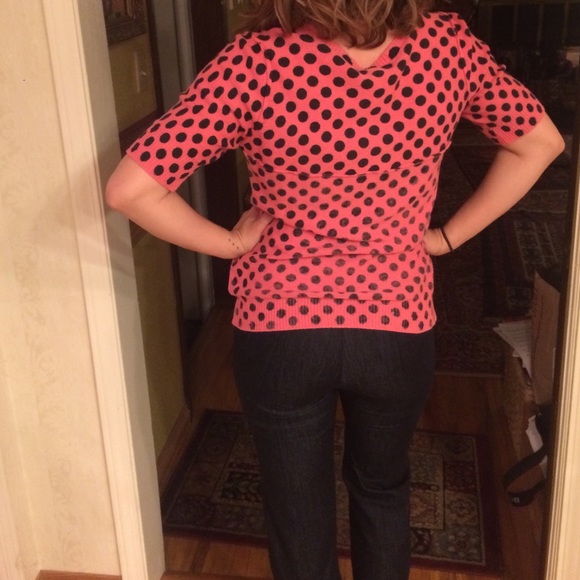 Pink polka dot Anthropologie Sweater - Picture 2 of 3