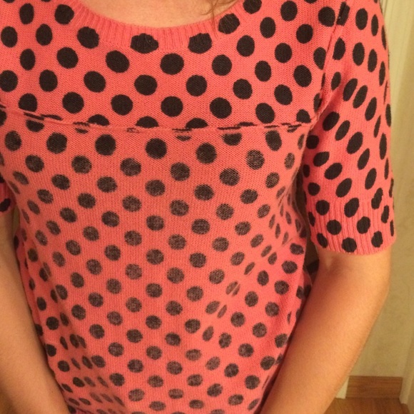 Pink polka dot Anthropologie Sweater - Picture 3 of 3