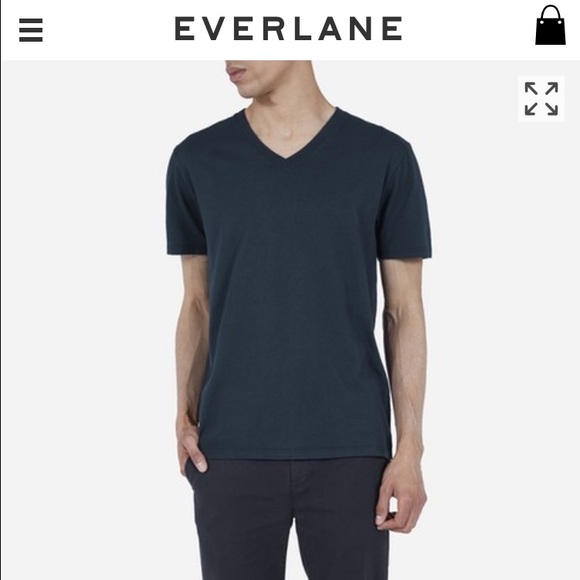 Everlane men's V neck T shirt.  Grey. - Picture 1 of 3