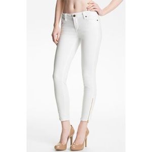 PAIGE White Ankle Zip Skinny Jeans