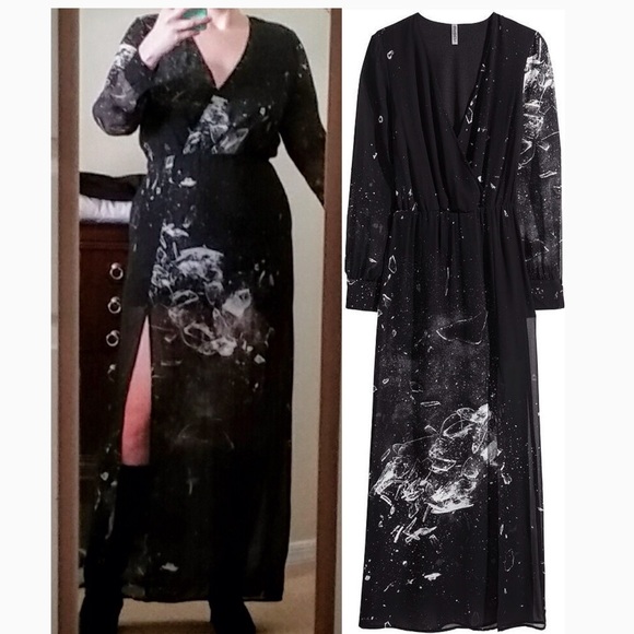 NWOT H&M Black Patterned Dress