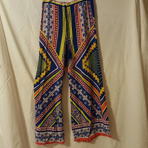 Long rayon palazzo pants.