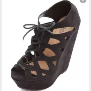 Lace up ghillie wedges