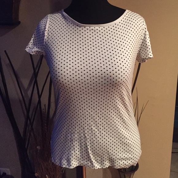 Ralph Lauren Tops - Black and White Polka Dot Top