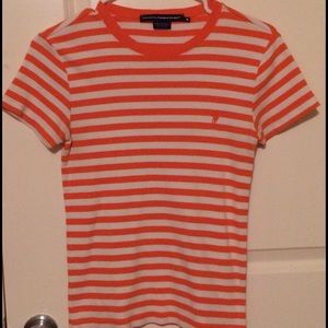 Ralph Lauren orange and white stripe polo shirt