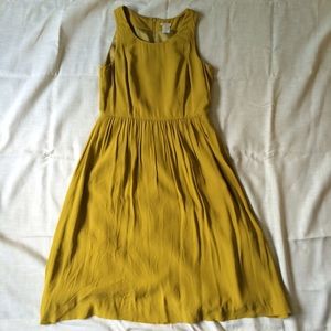 Yellow Gold Flowy J. Crew Midi Dress