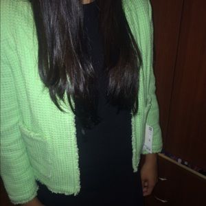 ZARA mint green sweater blazer