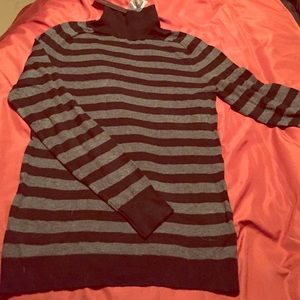 Black and gray striped sweater