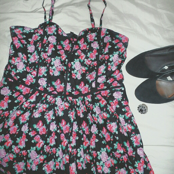 City Chic Smocked Back Floral Dress