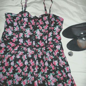 City Chic Smocked Back Floral Dress