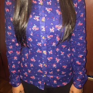 Floral printed button down