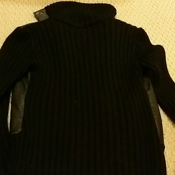BCBG Leather/Knit Jacket - Picture 2 of 4