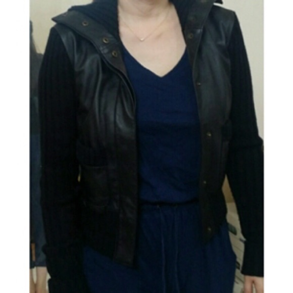 BCBG Leather/Knit Jacket - Picture 4 of 4